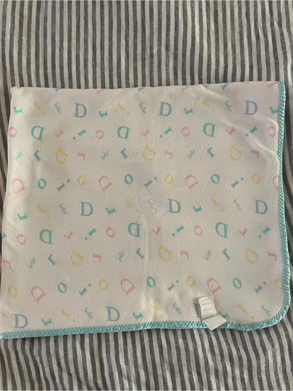 Baby Dior Receiving Crib Blanket Vintage